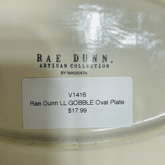 Rae Dunn "Gobble" Oval Plate From Artisan Collection - Picture 4 of 6